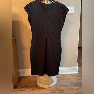 FASHION FIGURE My Black Dress Plus SZ: 3X has cap sleeves lace insets collarless